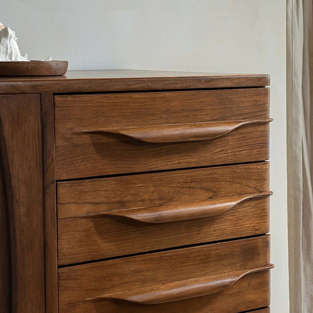 Mid-Century Teak Sideboard with Tambour Doors - 71"/86"