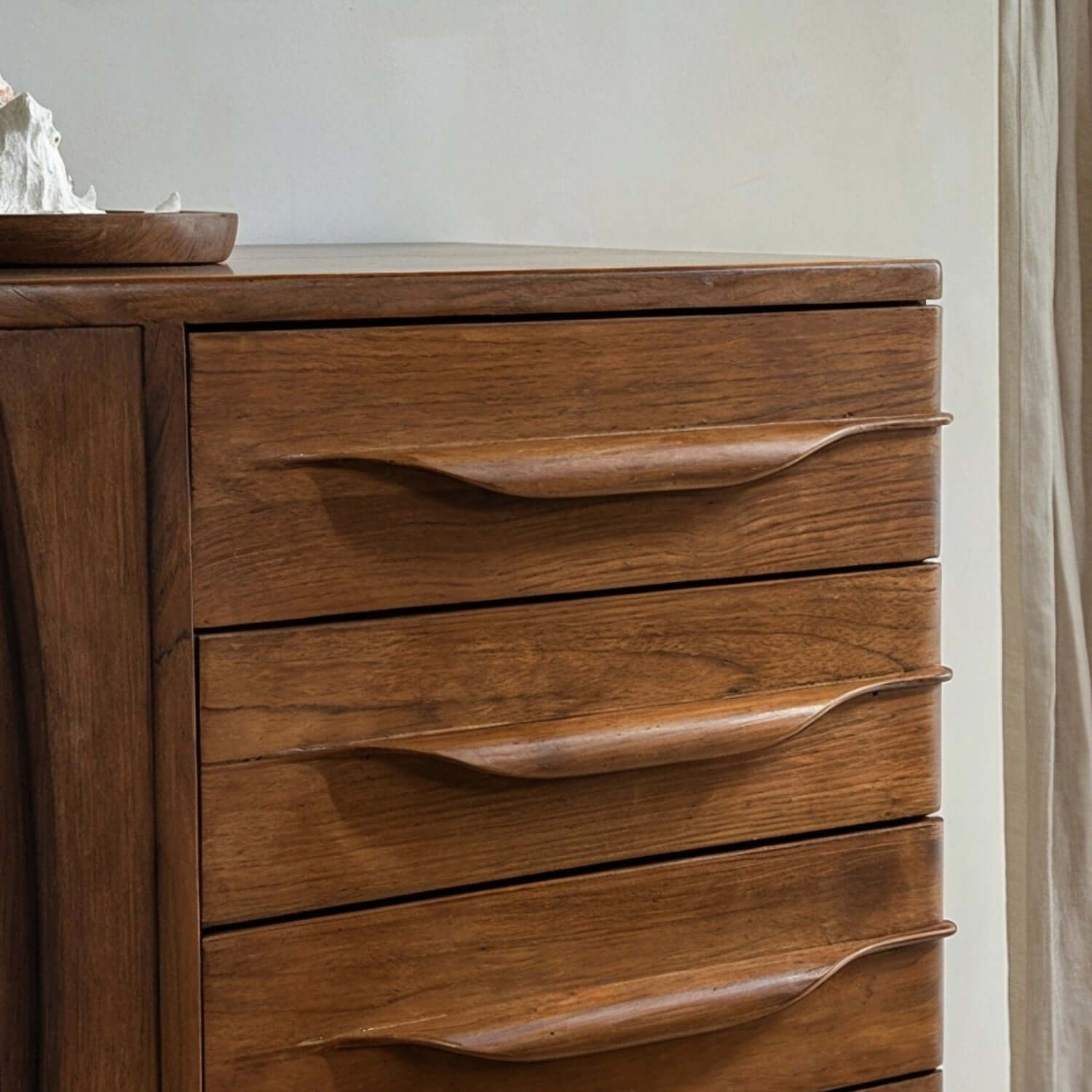 Mid-Century Teak Sideboard with Tambour Doors - 71"/86"