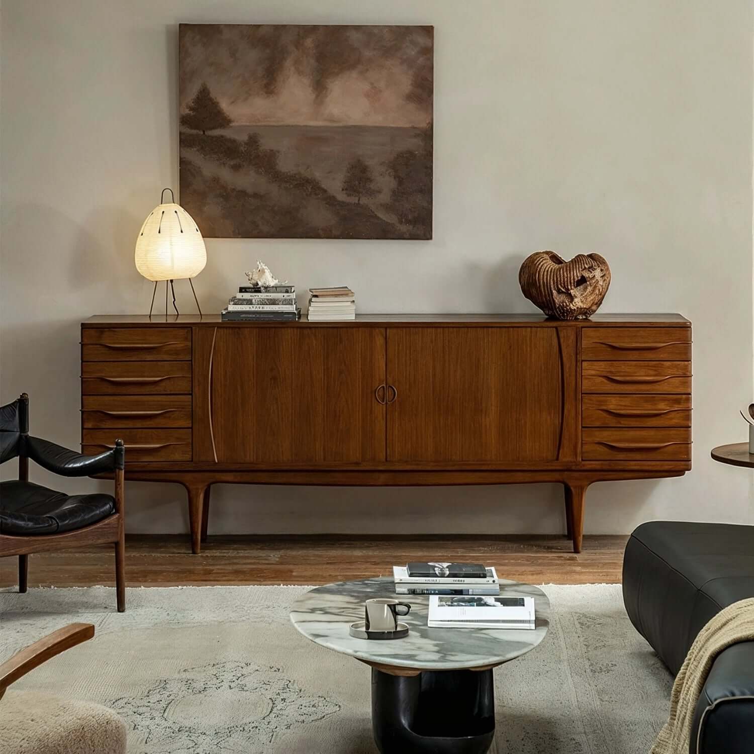 Mid-Century Teak Sideboard with Tambour Doors - 71"/86" Main Product Image Hauptbild