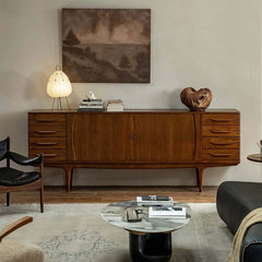 Mid-Century Teak Sideboard with Tambour Doors - 71"/86" Main Product Image