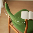 Mid-Century Vintage Dining Chair with Solid Ash Legs and Sculpted Upholstered Back