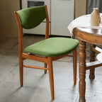 Mid-Century Vintage Dining Chair with Solid Ash Legs and Sculpted Upholstered Back