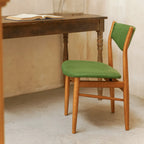 Mid-Century Vintage Dining Chair with Solid Ash Legs and Sculpted Upholstered Back