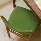 Mid-Century Vintage Dining Chair with Solid Ash Legs and Sculpted Upholstered Back