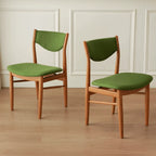 Mid-Century Vintage Dining Chair with Solid Ash Legs and Sculpted Upholstered Back