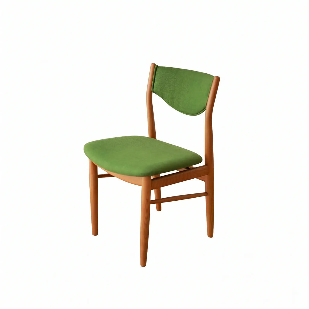 Mid-Century Vintage Dining Chair with Solid Ash Legs and Sculpted Upholstered Back