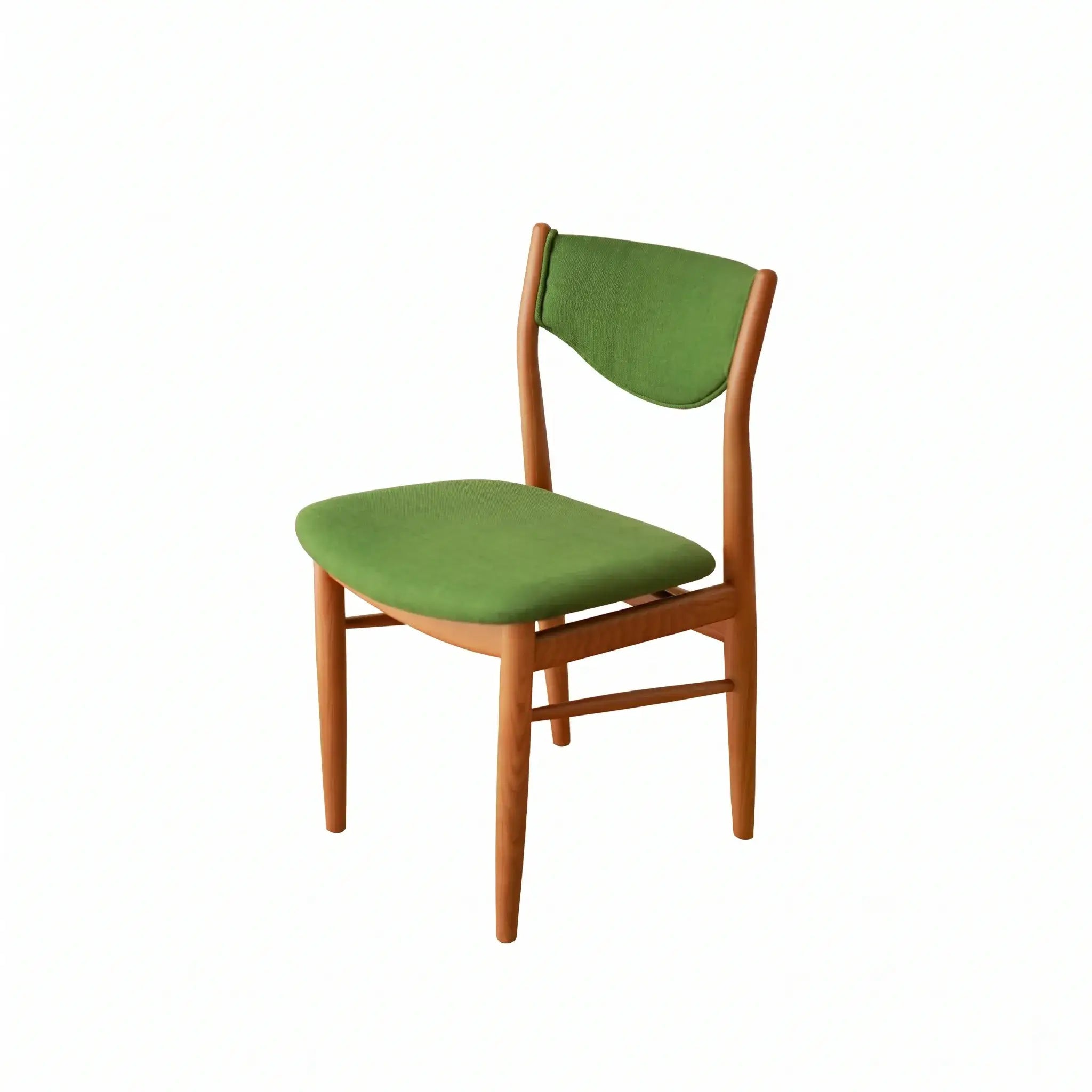 Mid-Century Vintage Dining Chair with Solid Ash Legs and Sculpted Upholstered Back