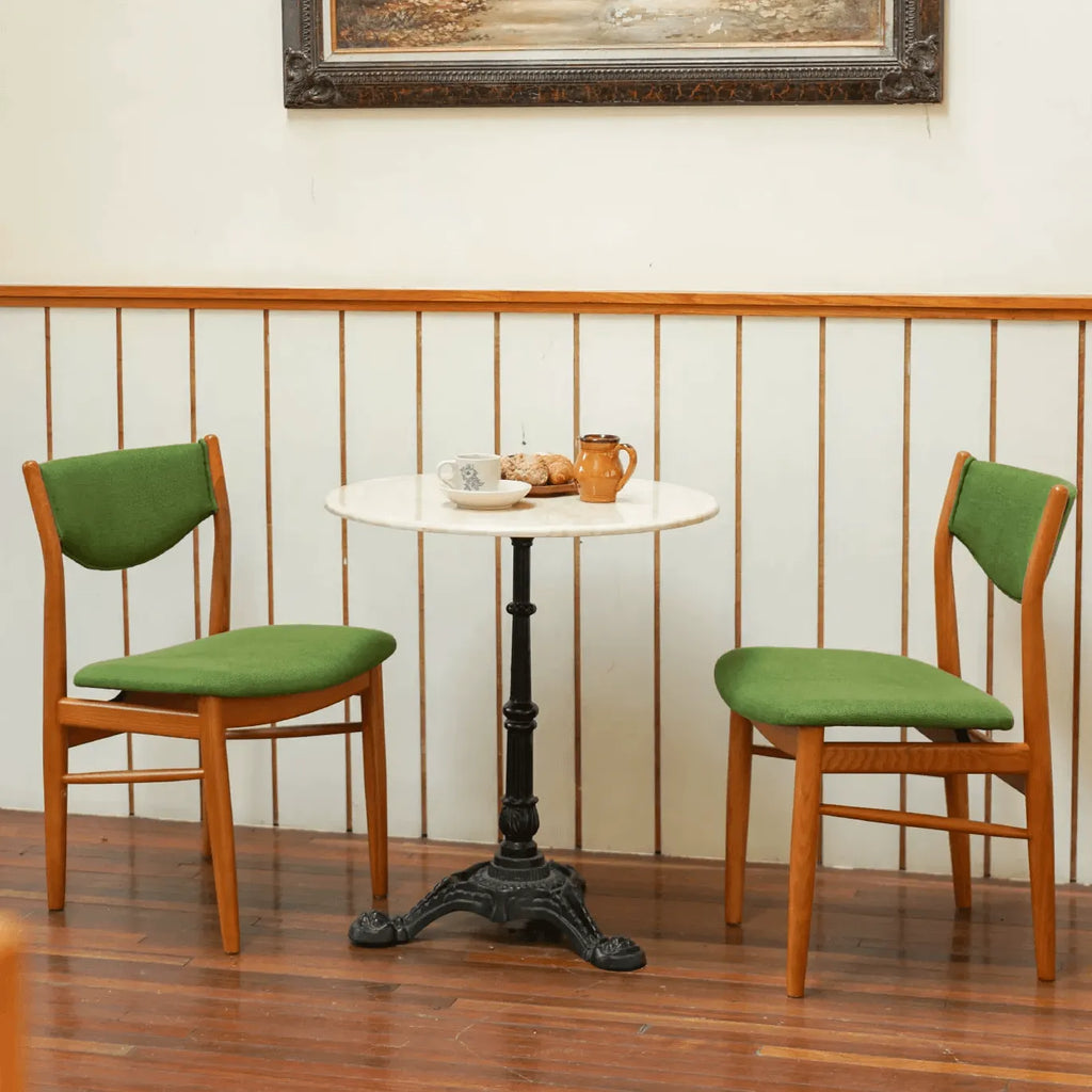 Mid-Century Vintage Dining Chair with Solid Ash Legs and Sculpted Upholstered Back