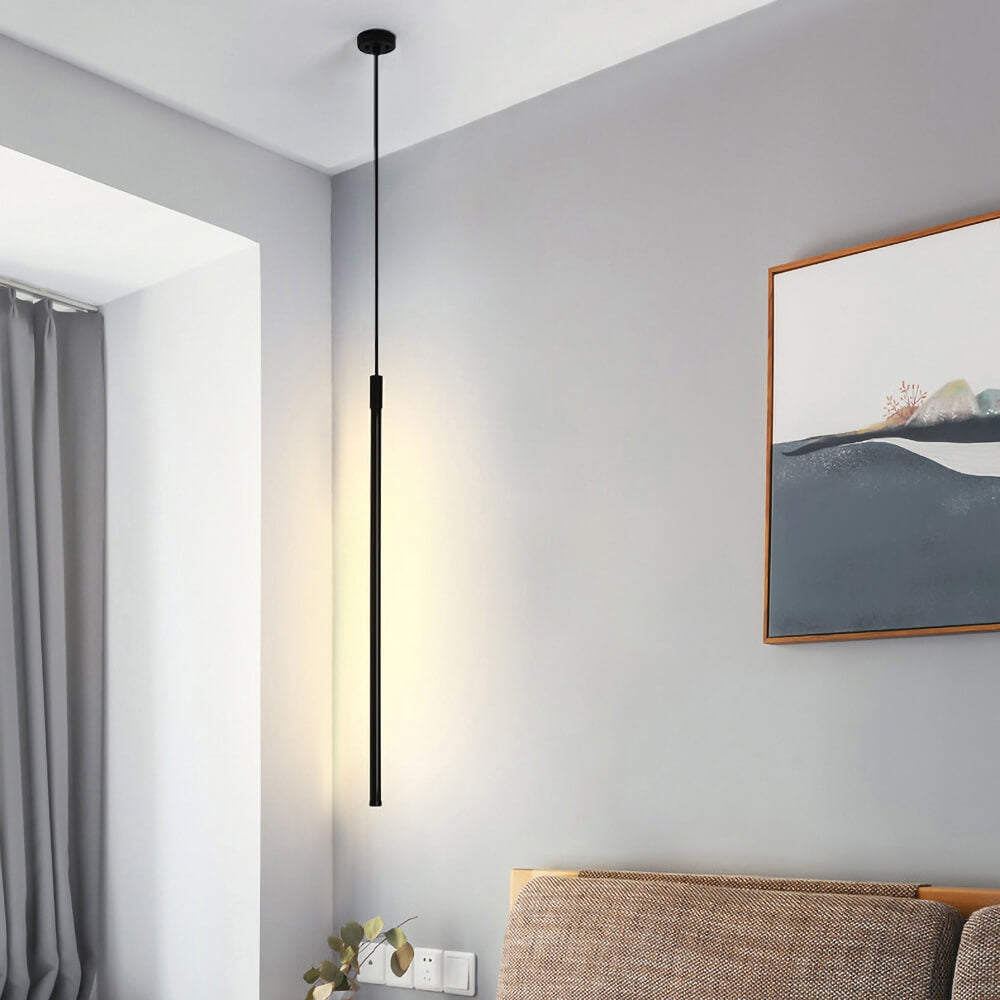 Minimalist Black Metal Single-Light Pendant Lamp with Down Lighting