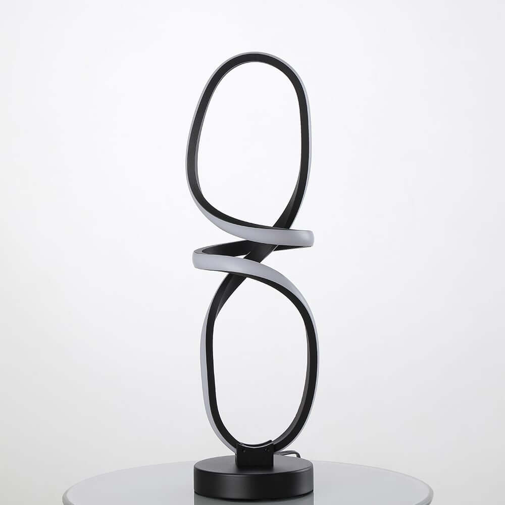 Minimalist Black Metal Table Lamp with White Silica Shade