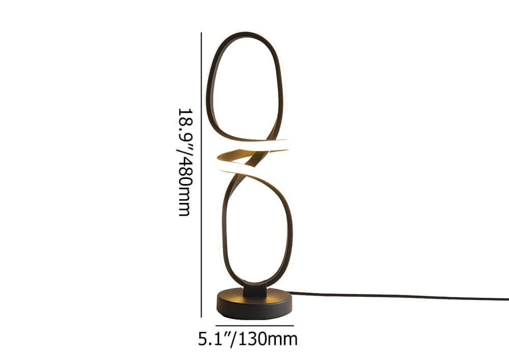 Minimalist Black Metal Table Lamp with White Silica Shade Dimensions
