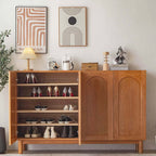 Minimalist Cherry Wood Shoe Cabinet - 2 to 4 Doors