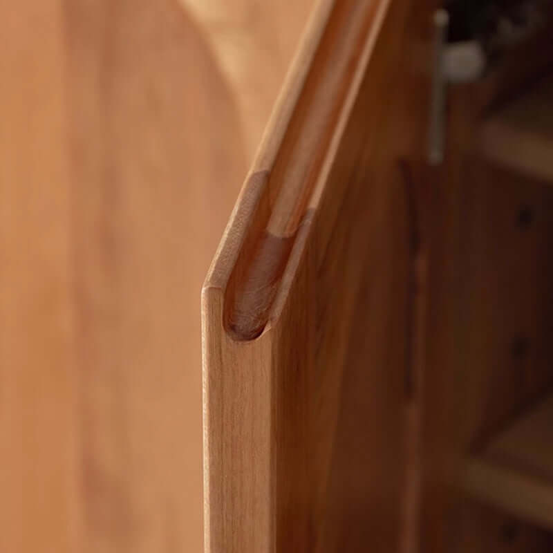 Minimalist Cherry Wood Shoe Cabinet - 2 to 4 Doors