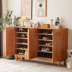 Minimalist Cherry Wood Shoe Cabinet - 2 to 4 Doors