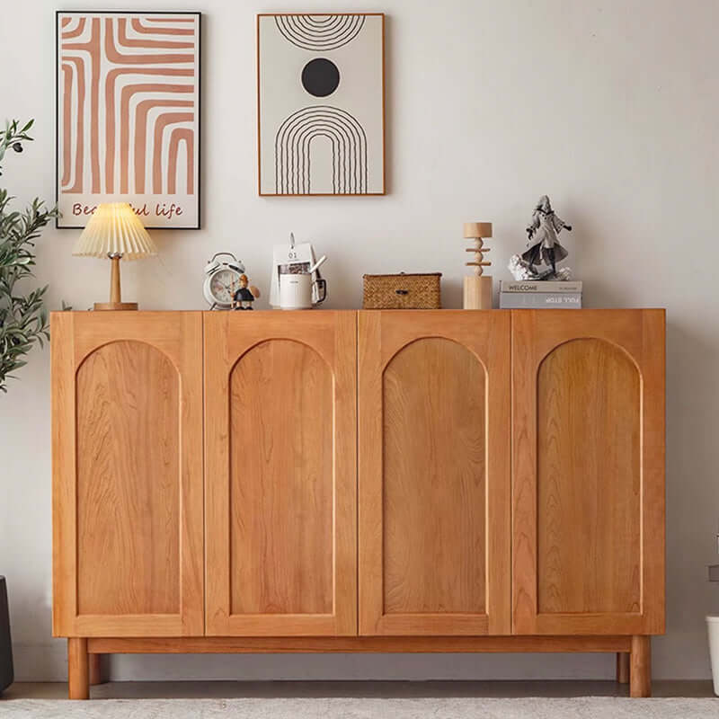 Minimalist Cherry Wood Shoe Cabinet - 2 to 4 Doors Main Product Image Main image