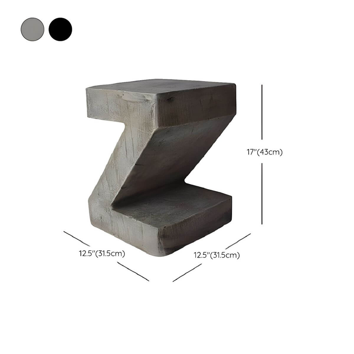 Minimalist Concrete Side Table for Compact Living Spaces Dimensions