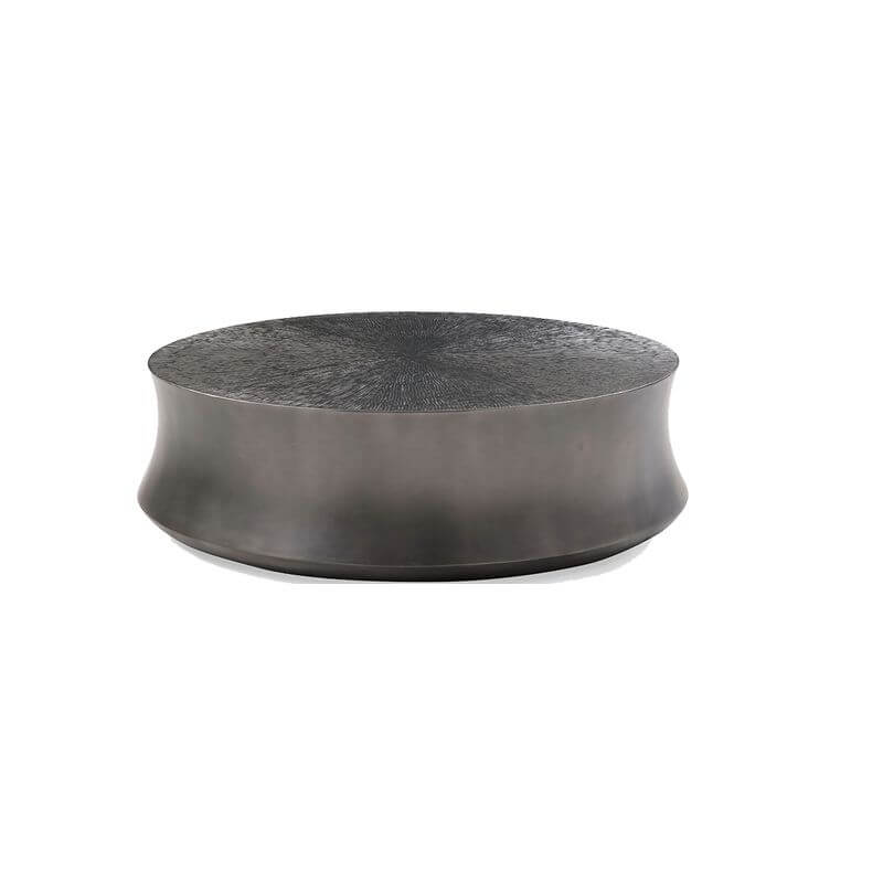 Minimalist Fiberglass Coffee Table with Tapered Pedestal Base