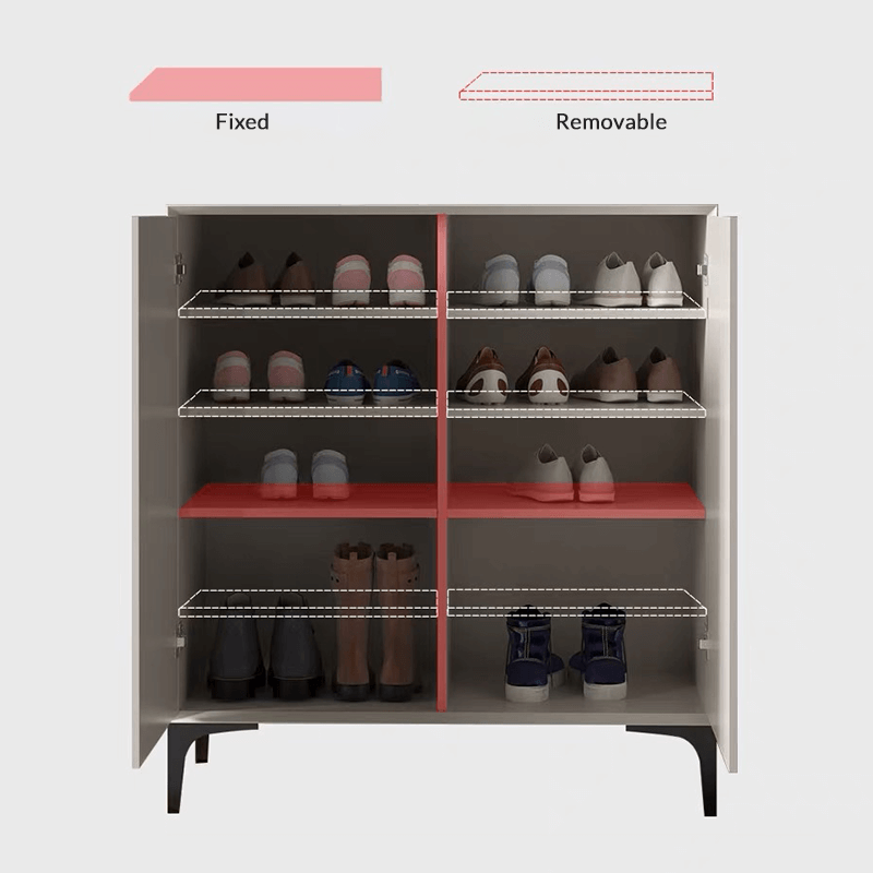 Minimalist Gray Shoe Cabinet in Various Sizes
