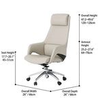Minimalist High-Back Office Chair Series in Microfiber Leather Dimensions
