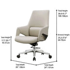 Minimalist High-Back Office Chair Series in Microfiber Leather Dimensions