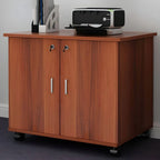 Minimalist Locking Storage Cabinet With Casters for Home Office
