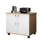 Minimalist Locking Storage Cabinet With Casters for Home Office