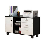 Minimalist Locking Storage Cabinet With Casters for Home Office