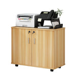 Minimalist Locking Storage Cabinet With Casters for Home Office