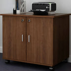 Minimalist Locking Storage Cabinet With Casters for Home Office