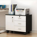 Minimalist Locking Storage Cabinet With Casters for Home Office