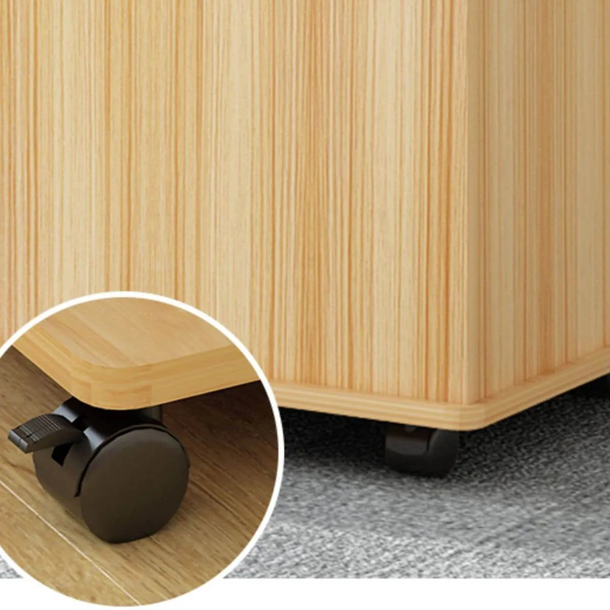Minimalist Locking Storage Cabinet With Casters for Home Office