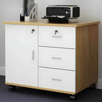 Minimalist Locking Storage Cabinet With Casters for Home Office