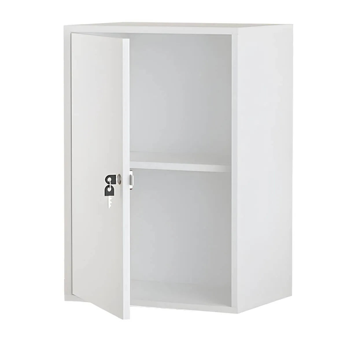 Minimalist Locking Wood File Cabinet With Concealed Door Storage