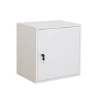 Minimalist Locking Wood File Cabinet With Concealed Door Storage