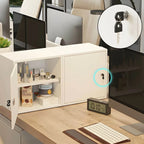 Minimalist Locking Wood File Cabinet With Concealed Door Storage