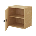 Minimalist Locking Wood File Cabinet With Concealed Door Storage
