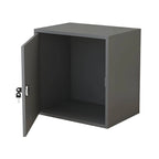 Minimalist Locking Wood File Cabinet With Concealed Door Storage