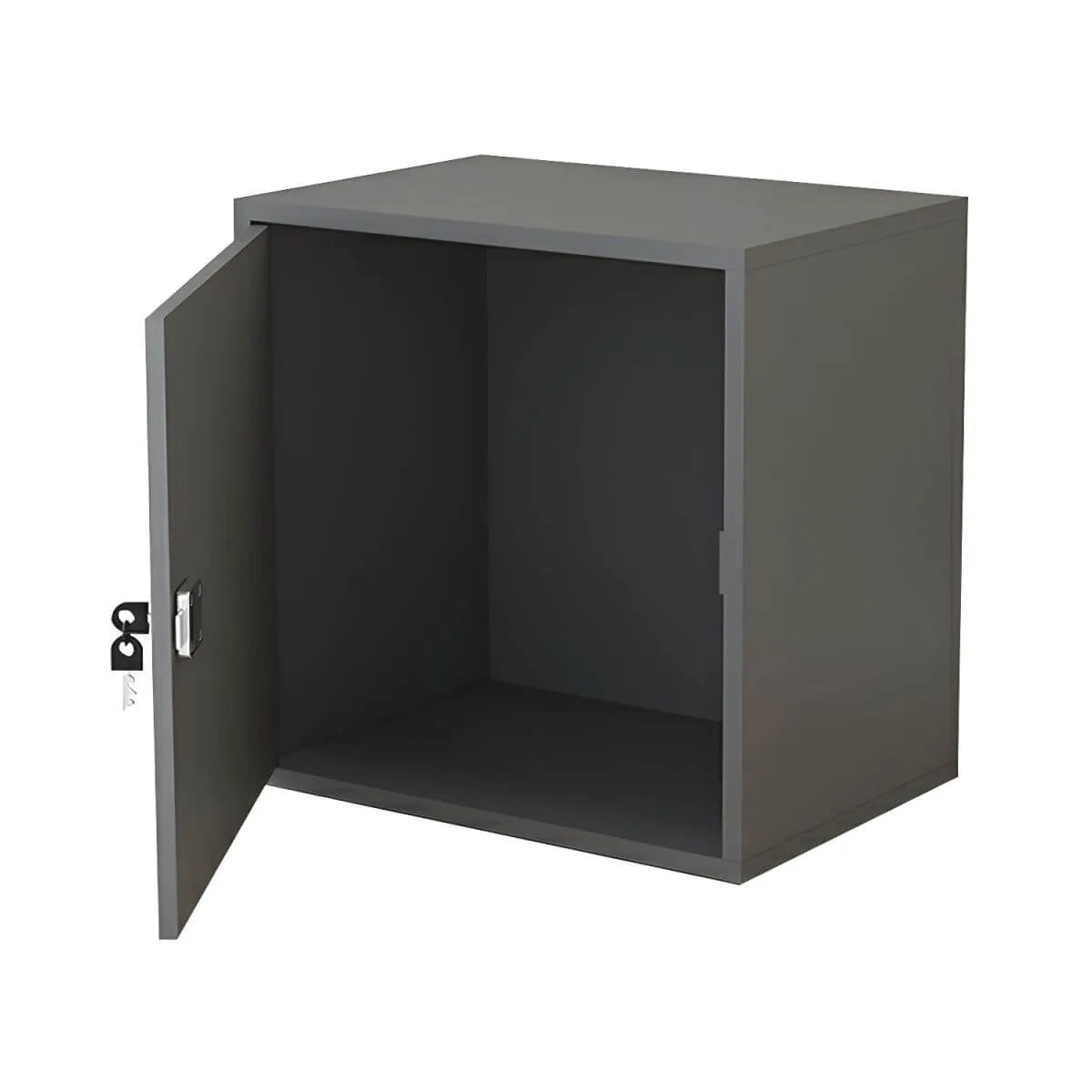 Minimalist Locking Wood File Cabinet With Concealed Door Storage