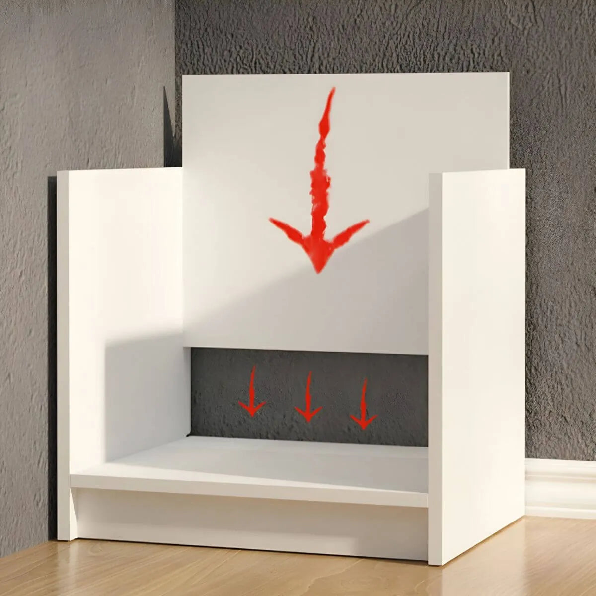 Minimalist Locking Wood File Cabinet With Concealed Door Storage