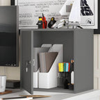 Minimalist Locking Wood Filing Cabinet With Display-Top Storage