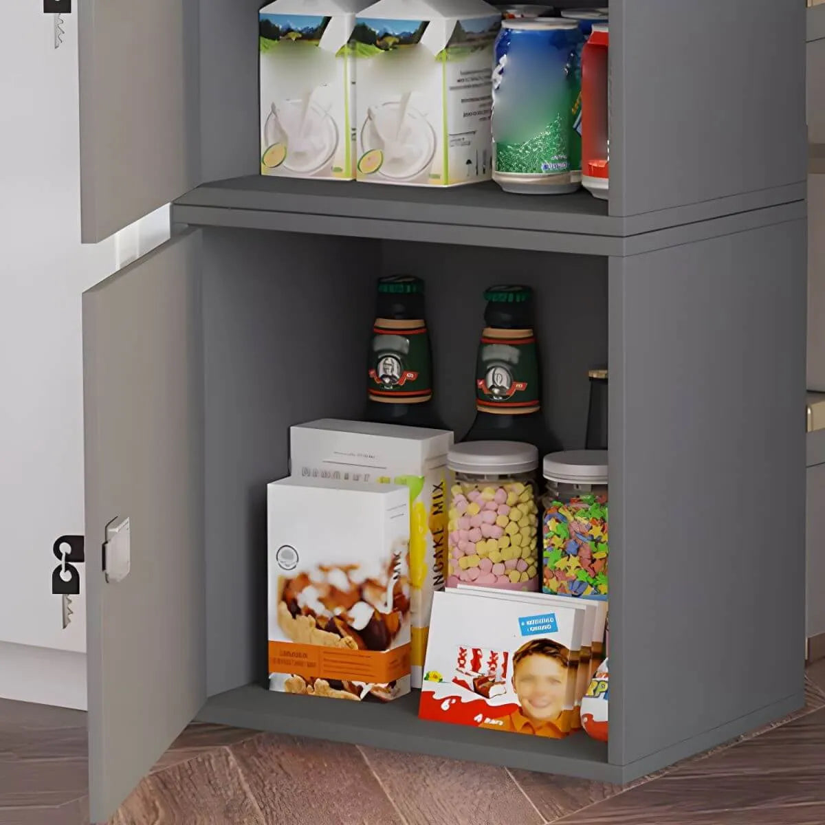 Minimalist Locking Wood Filing Cabinet With Display-Top Storage