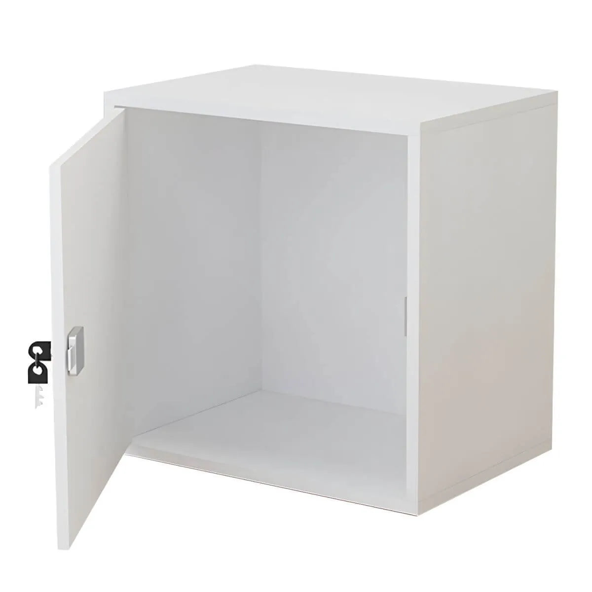 Minimalist Locking Wood Filing Cabinet With Display-Top Storage