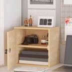 Minimalist Locking Wood Filing Cabinet With Display-Top Storage