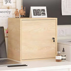 Minimalist Locking Wood Filing Cabinet With Display-Top Storage