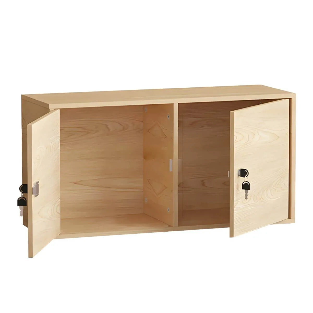 Minimalist Locking Wood Filing Cabinet With Display-Top Storage