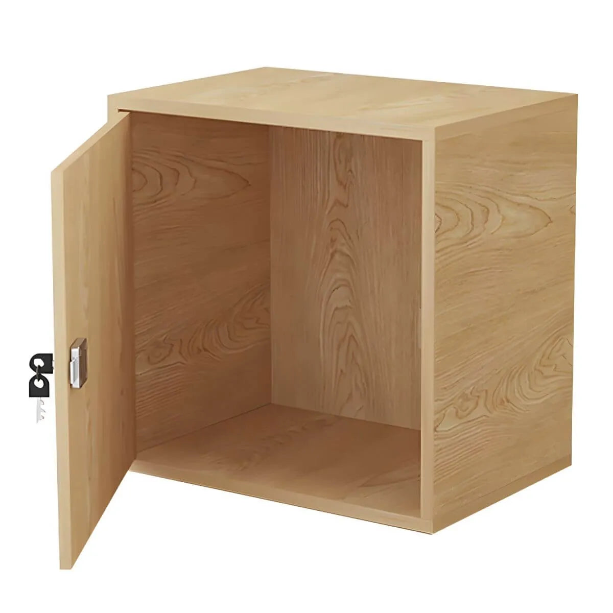 Minimalist Locking Wood Filing Cabinet With Display-Top Storage