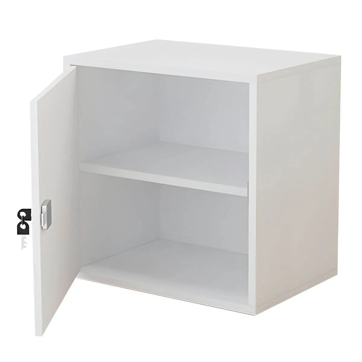 Minimalist Locking Wood Filing Cabinet With Display-Top Storage