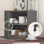 Minimalist Locking Wood Filing Cabinet With Display-Top Storage