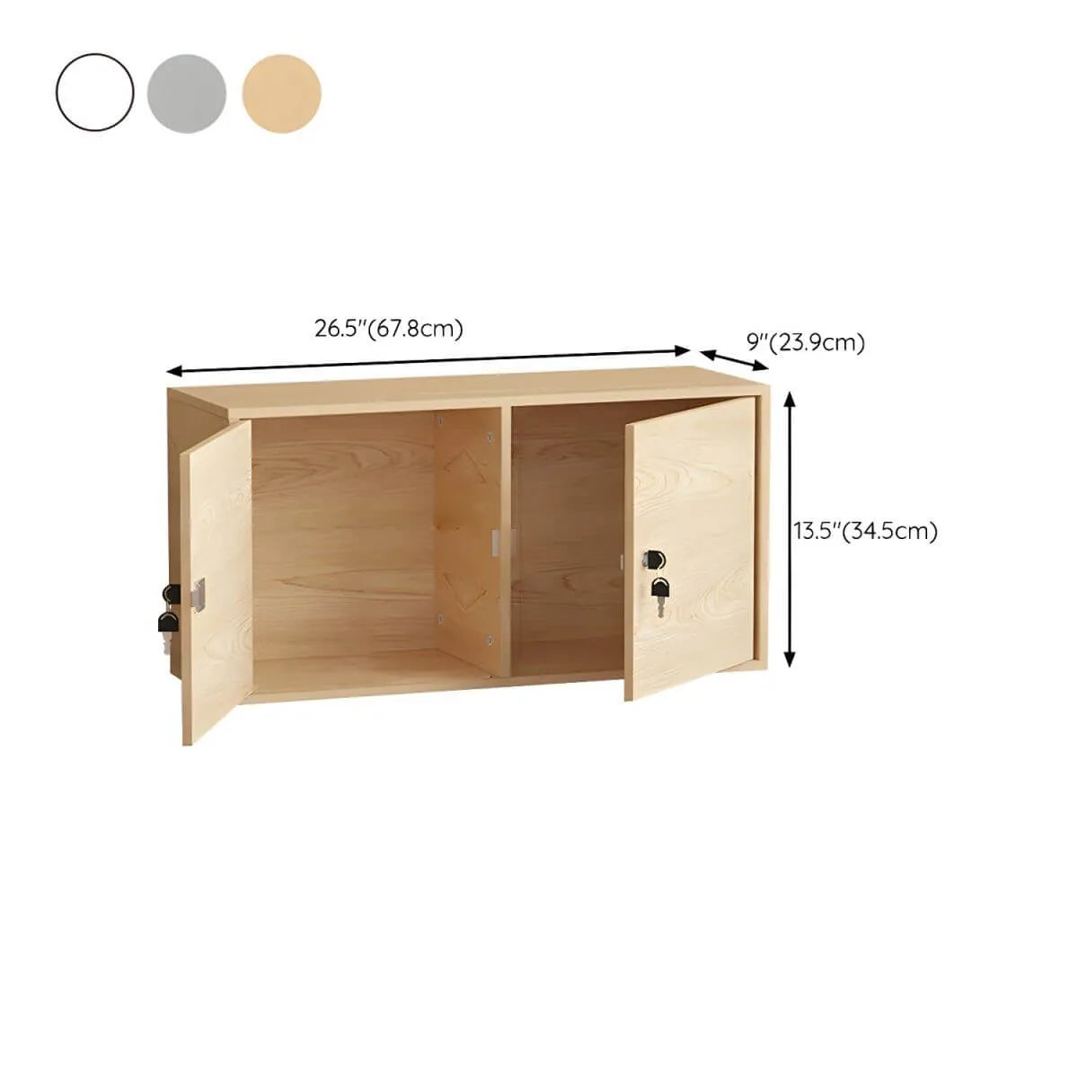 Minimalist Locking Wood Filing Cabinet With Display-Top Storage Dimensions