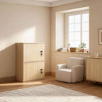 Minimalist Locking Wood Storage Cabinet Series With Shelves